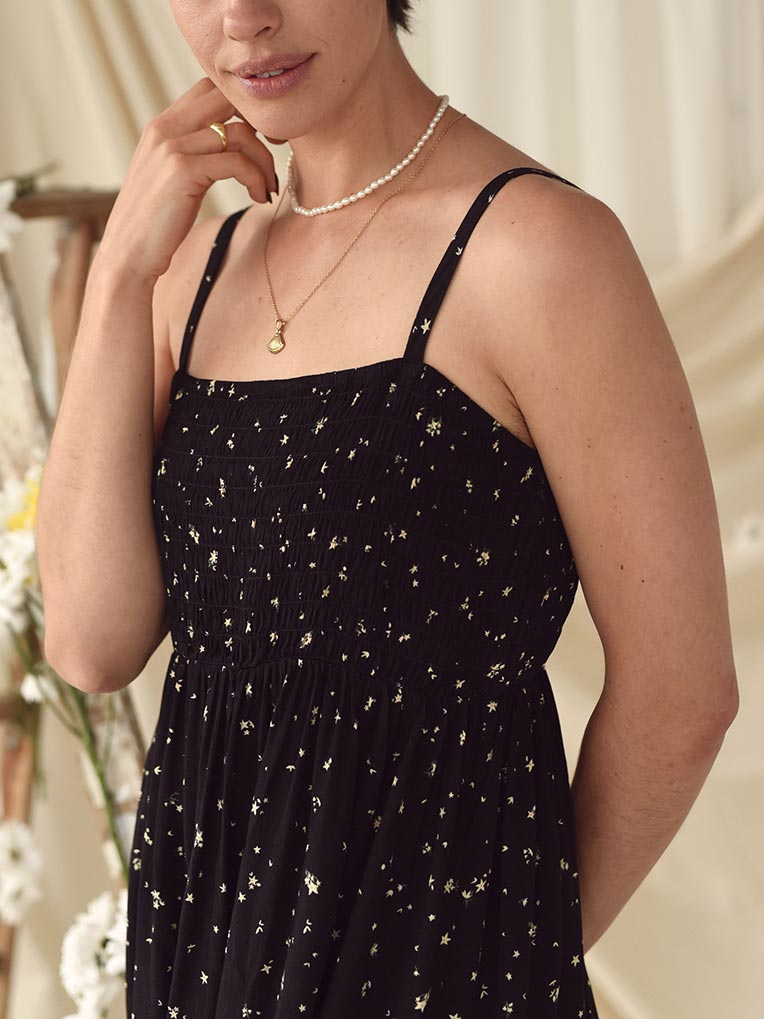 Black Smocked Dress
