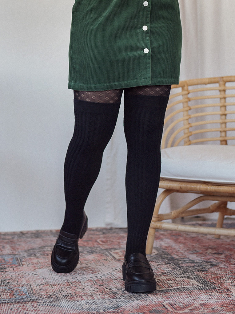 Women's Black knee socks