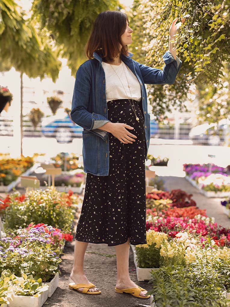 Black Lily Midi Wrap Skirt
