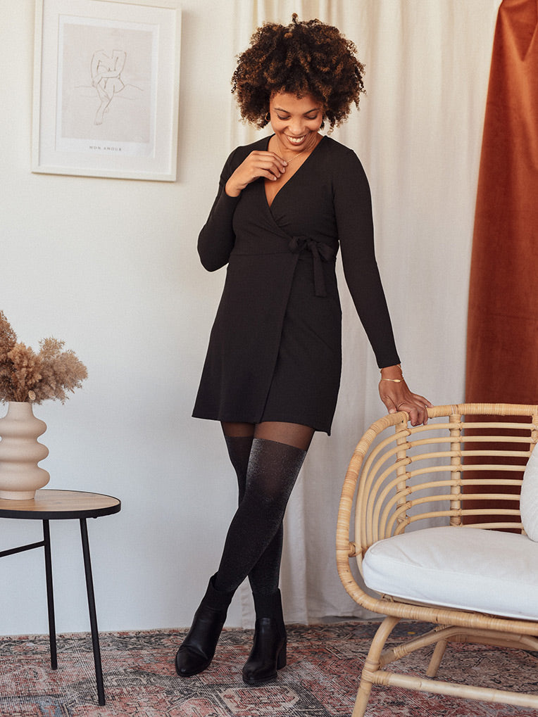 Robe portefeuille cotelée