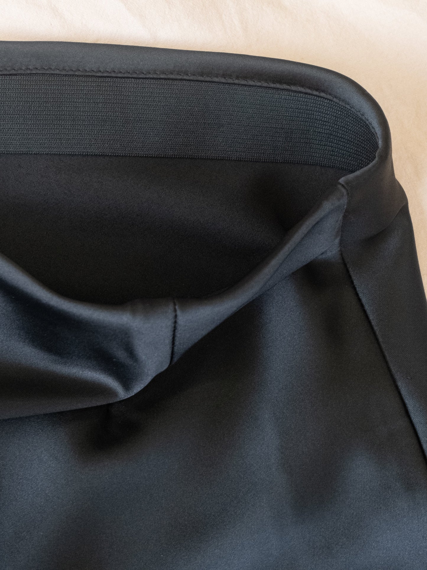 April Black Satin Skirt