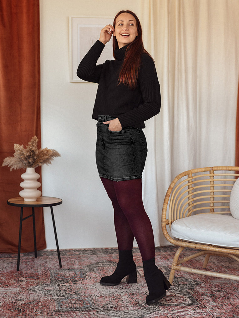 collants chaud bourgogne 80 deniers