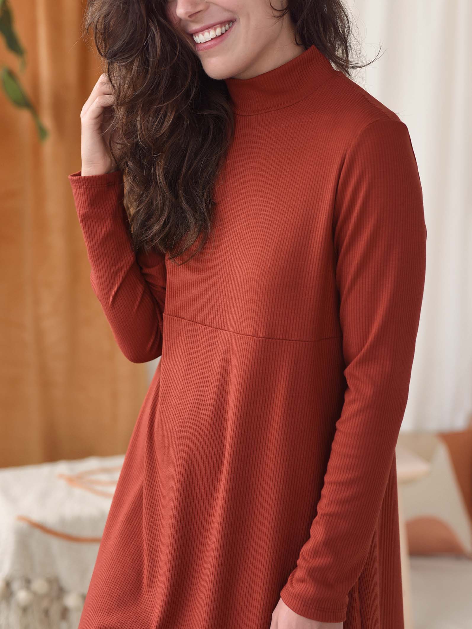 Robe manche longue et col roulé