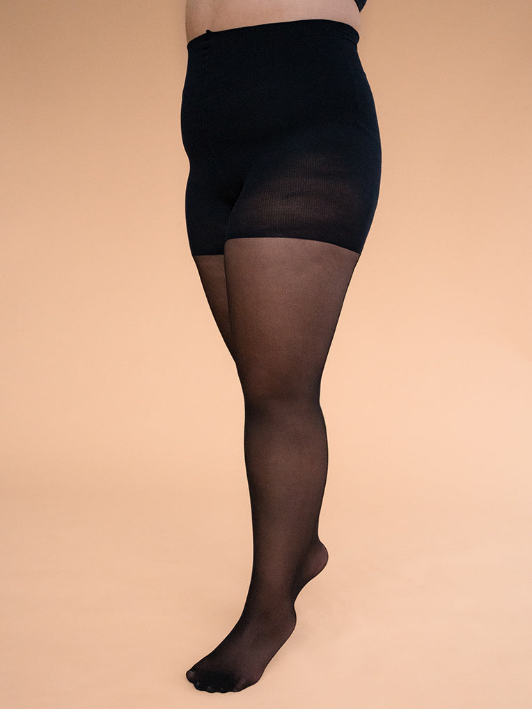 Black sheer Shaping Tights 30D  - Collant noir semi-transparent sculptant 30D