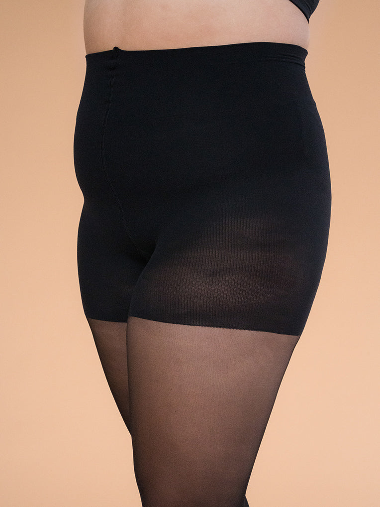 Black sheer Shaping Tights 30D  - Collant noir semi-transparent sculptant 30D