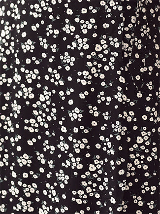 Black Floral Mini Wrap Skirt