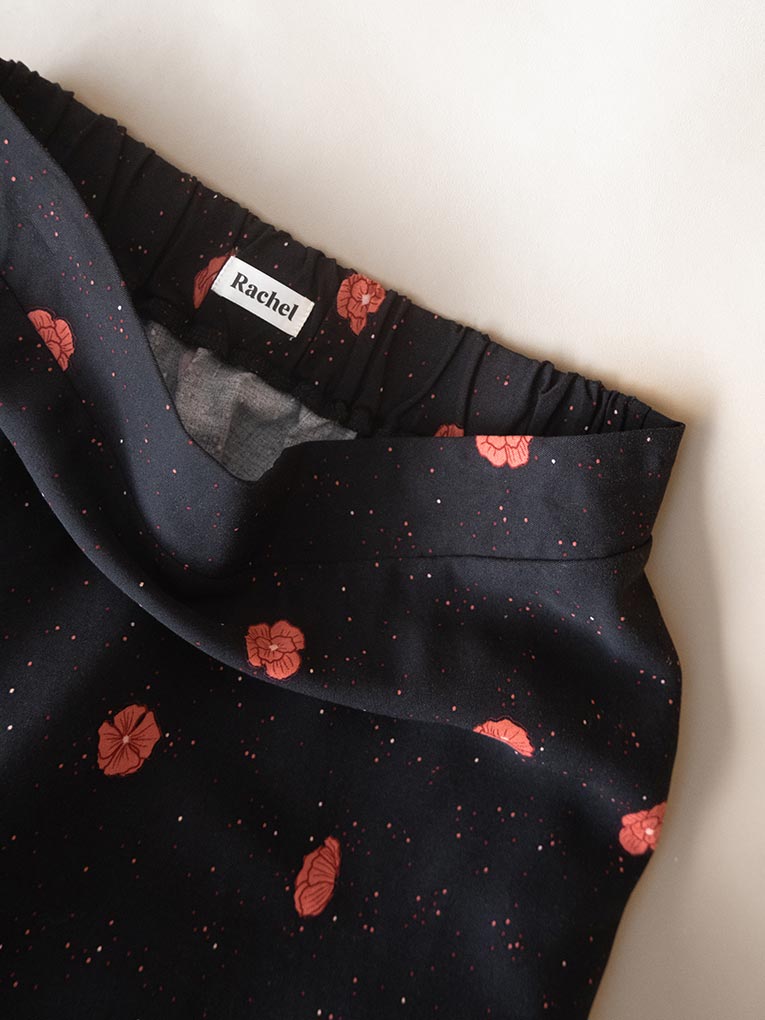 Black Mini Floral Skirt