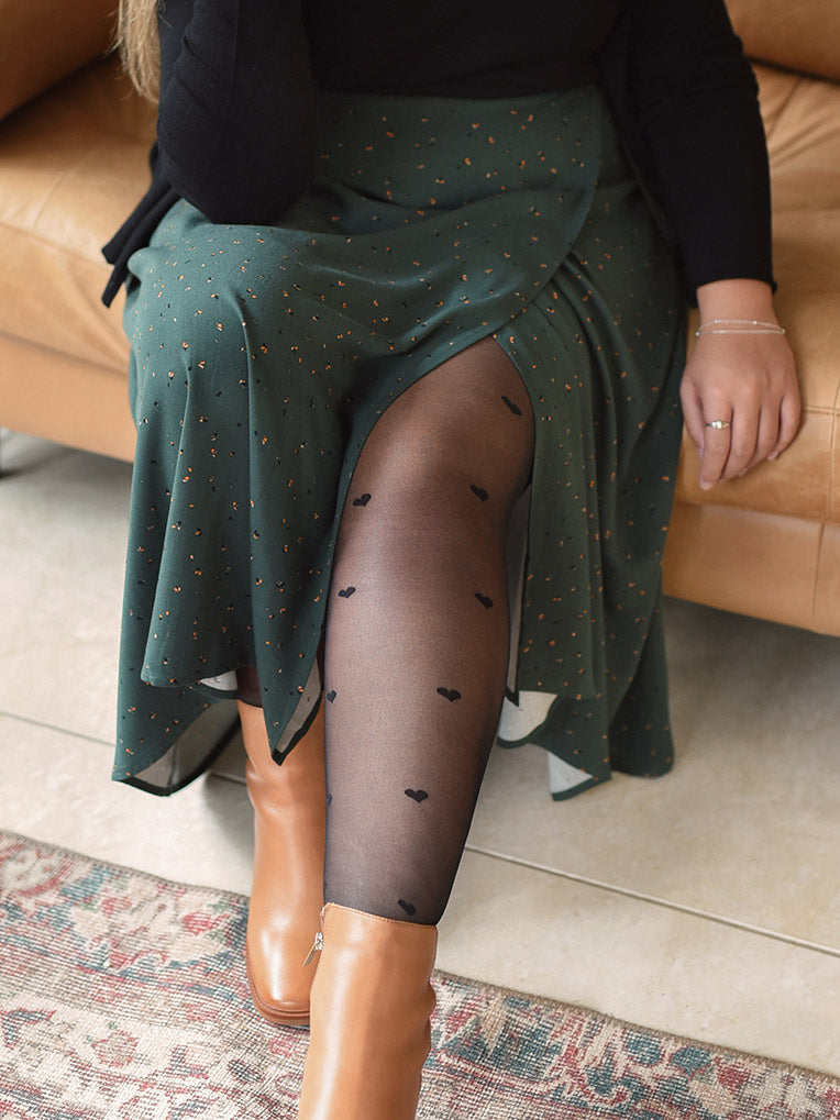 women's plus size heart print tights