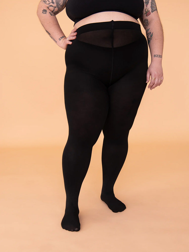 collant taille plus opaque noir 80 deniers
