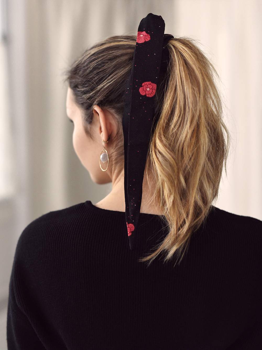 Black Tail Scrunchie