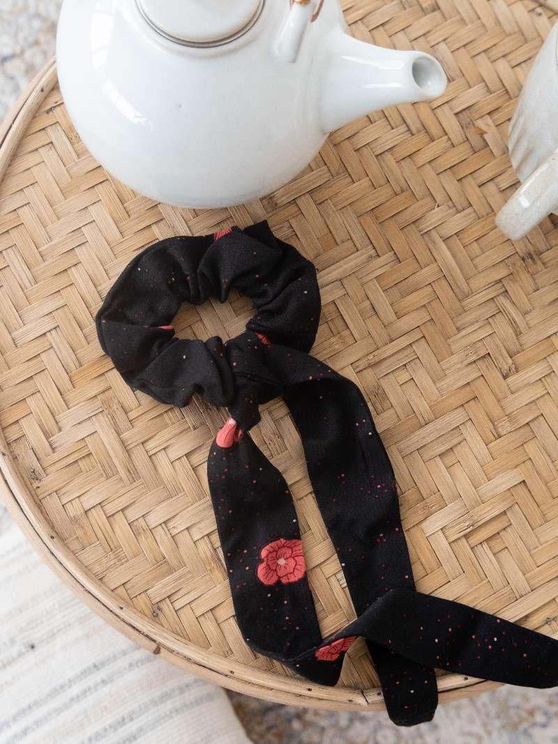 Black Tail Scrunchie