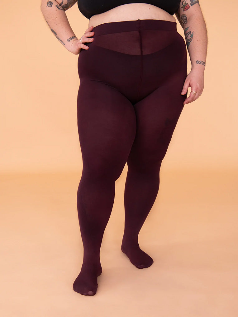 eco burgundy opaque tights 80D
