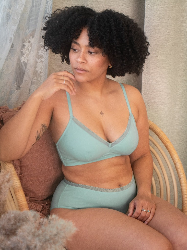 Bralette en coton bio (verte)