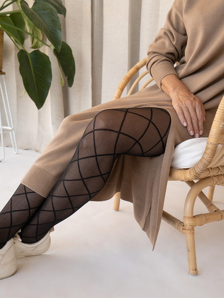 Women's argyle tights - collants motif 