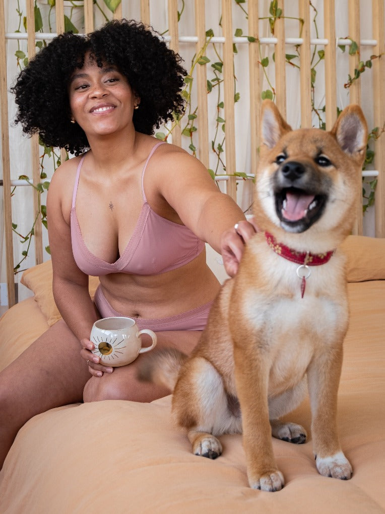 Bralette microfibre éco (rose)