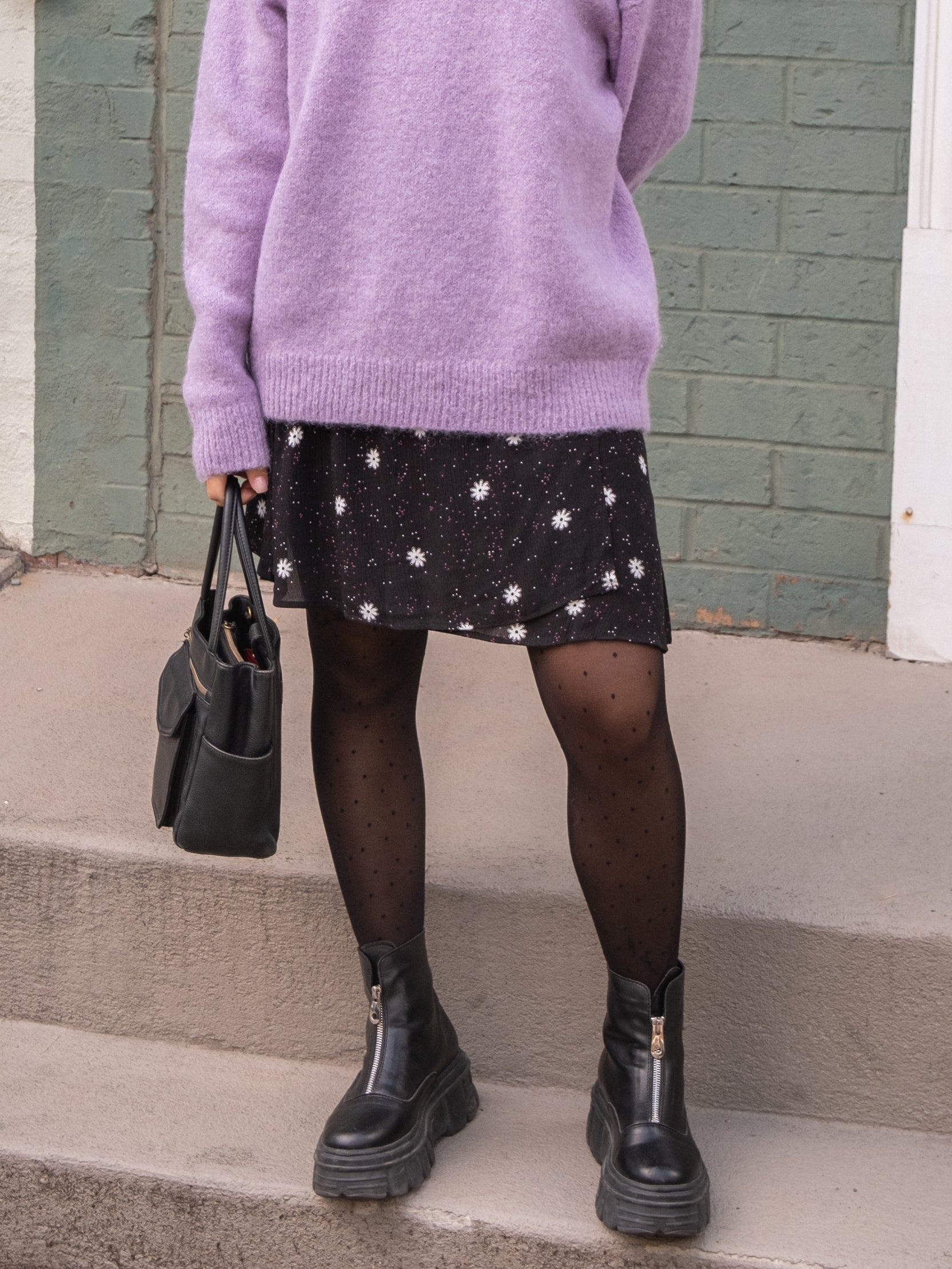 Eco Mini Wrap Skirt (Black)