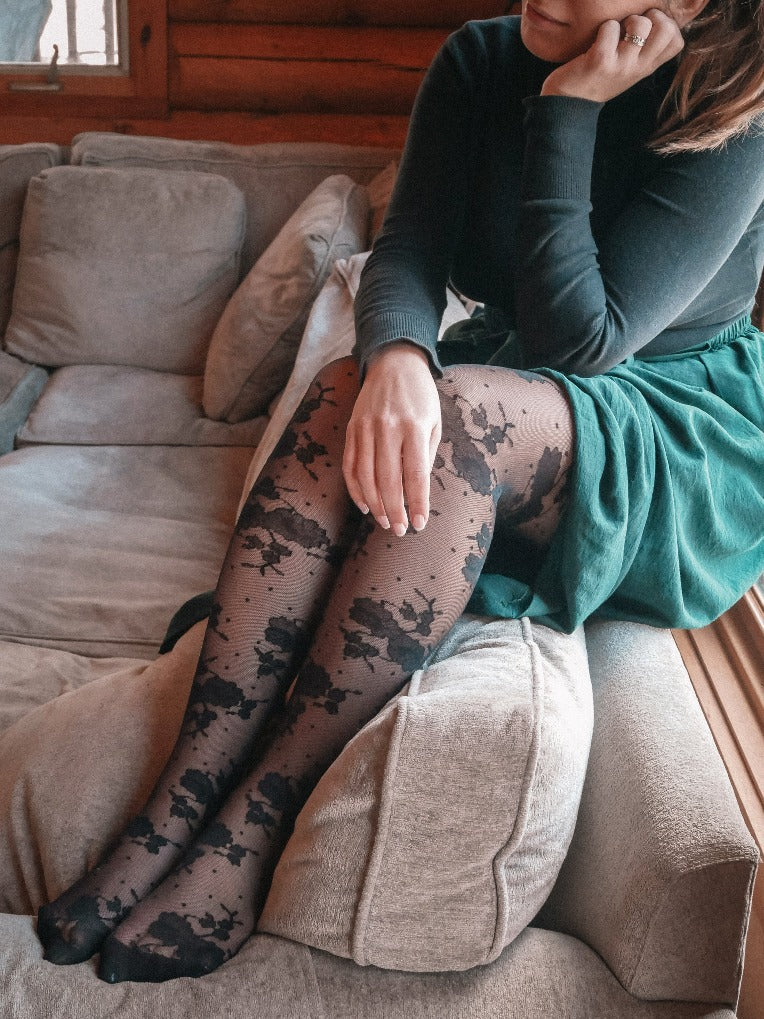 Collants fleuris