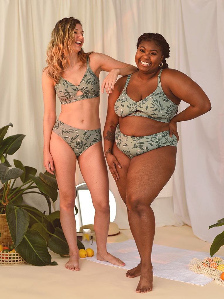 Green Foliage Bikini Set