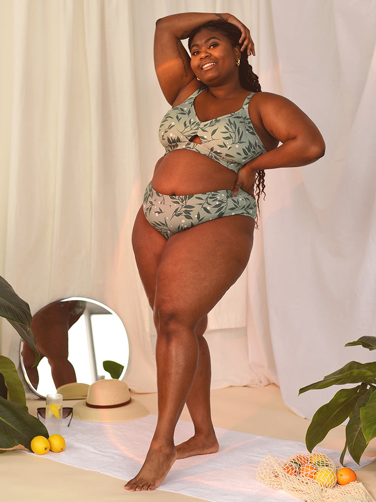 Green Foliage Bikini Bottom