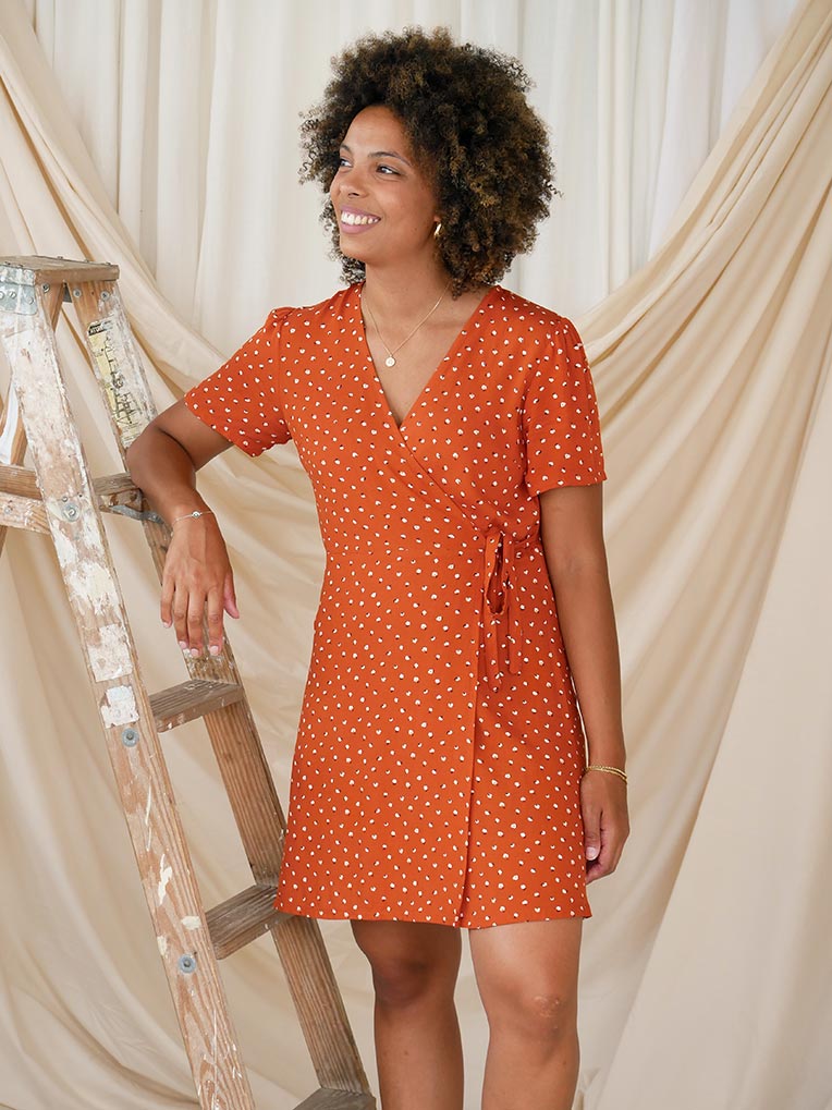 Women's floral wrap dress