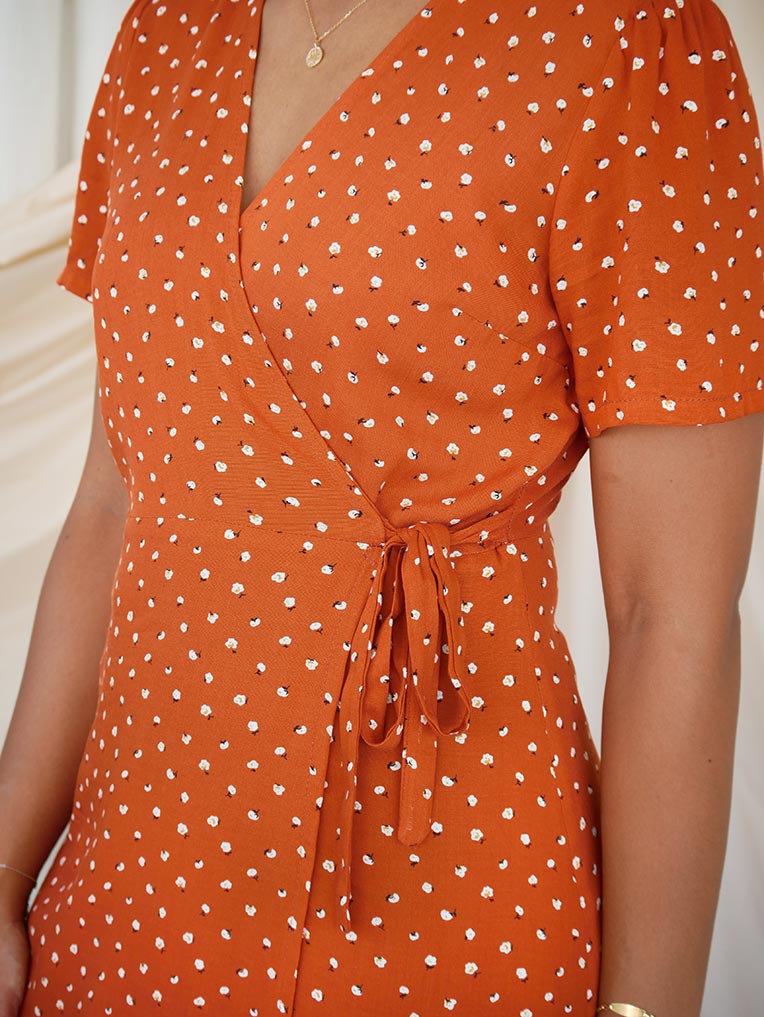 Women's floral wrap dress