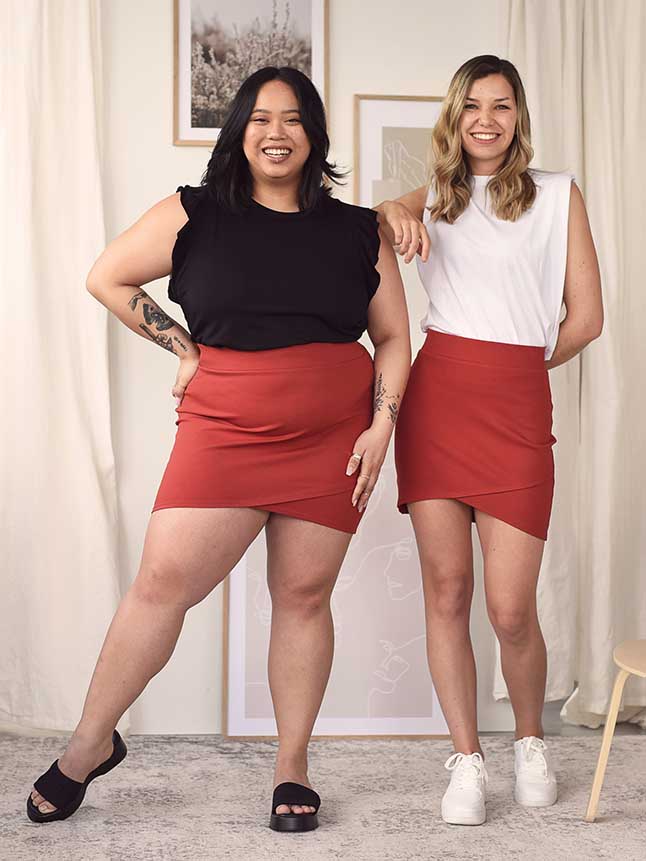 Terracotta Mini Faux Wrap Skirt