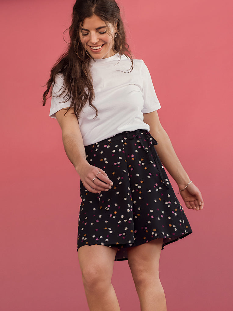 Women's Black Wrap Skirt
