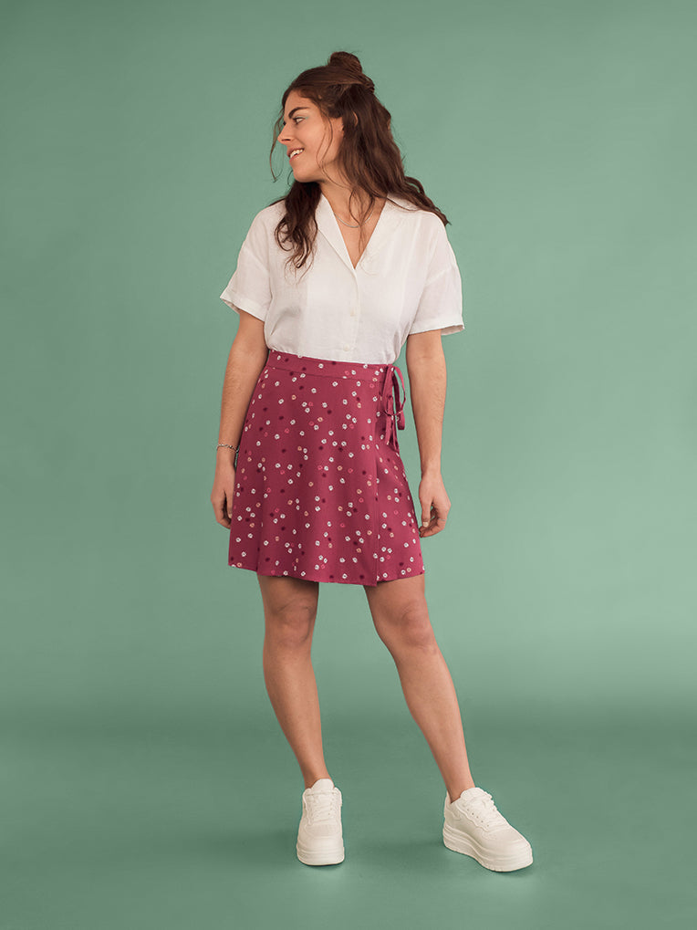 Jupe rose portefeuille pour femmes