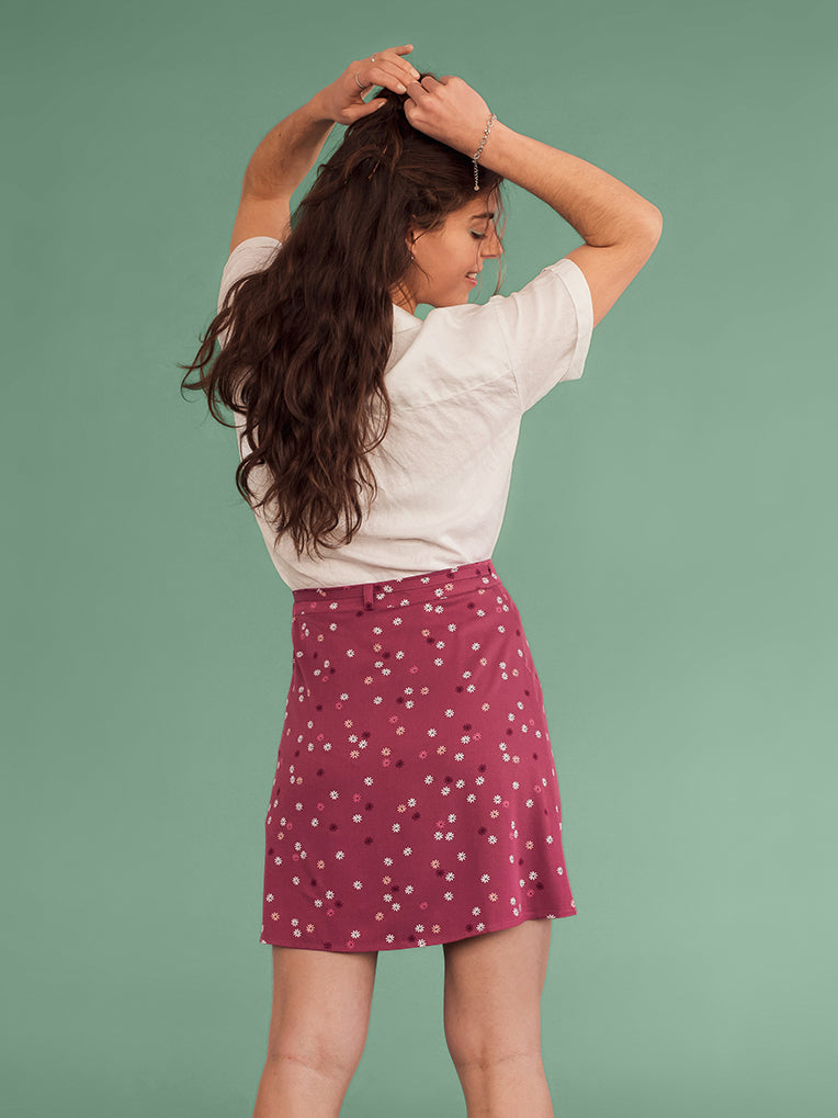 Jupe rose portefeuille pour femmes