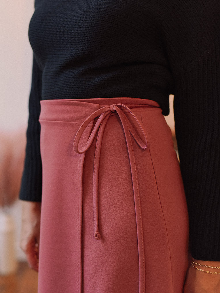 Women's pink wrap skirt