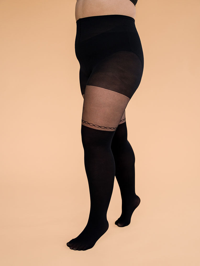twisted over-the-knee tights
