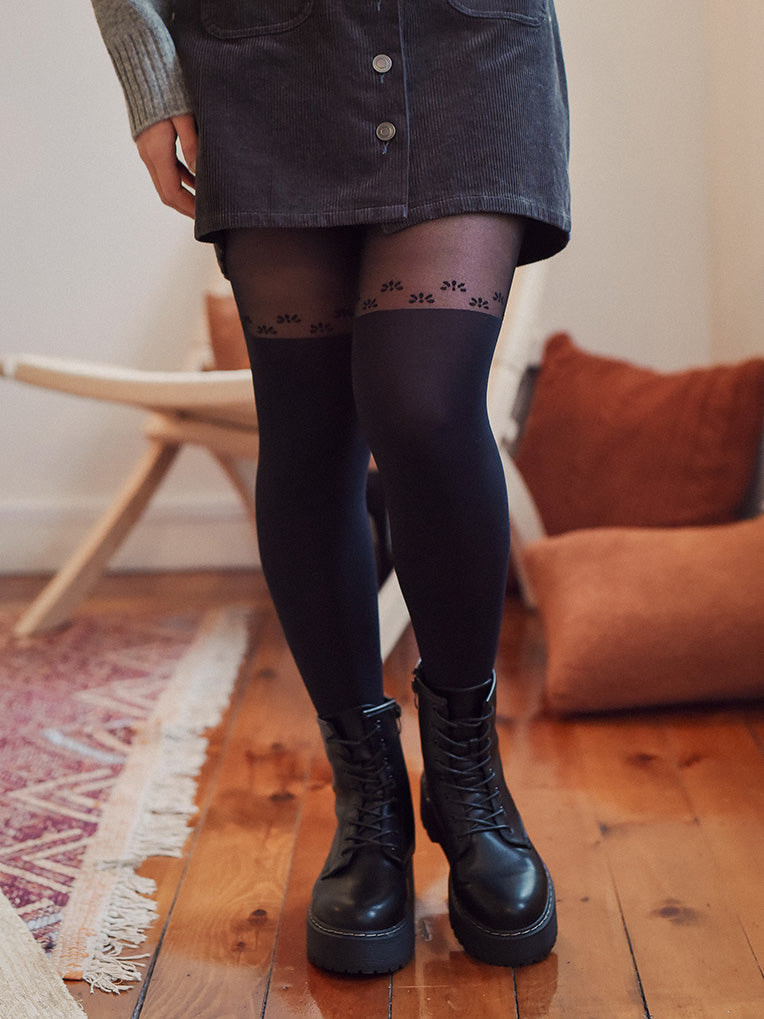 Women's black Over-the-knee hosiery