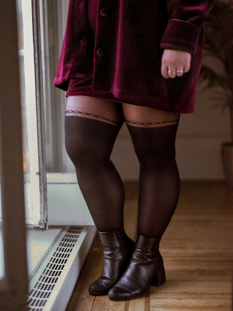 twisted over-the-knee tights
