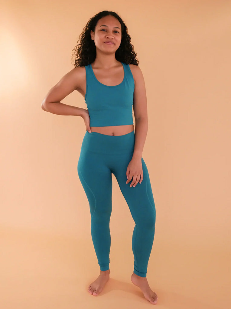 legging bleu femmes