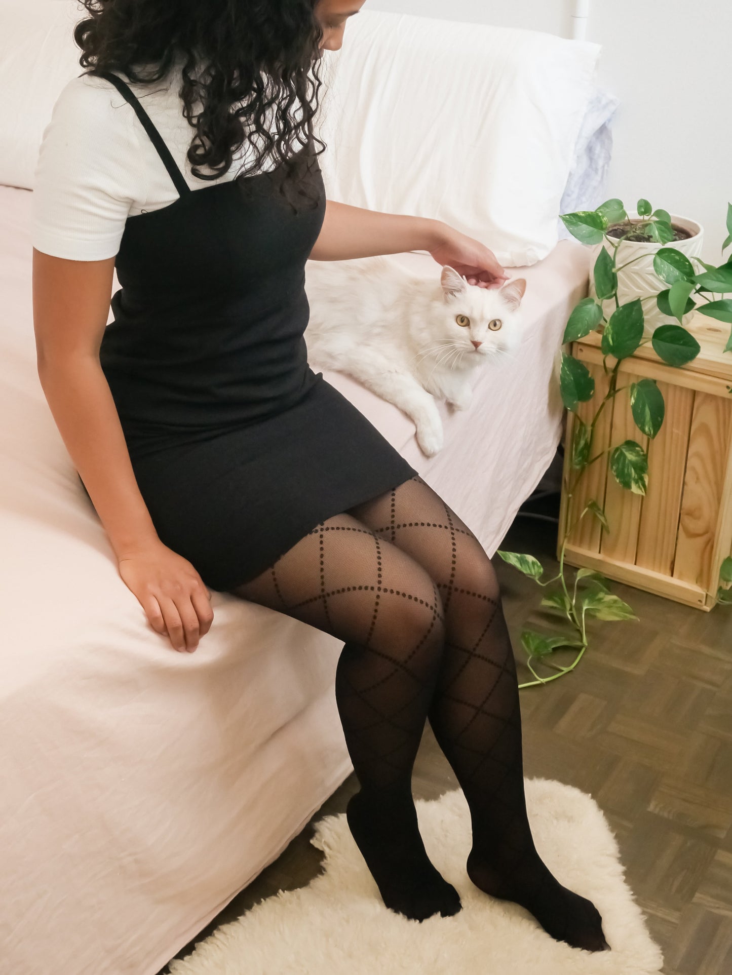 Collants femmes losanges pois