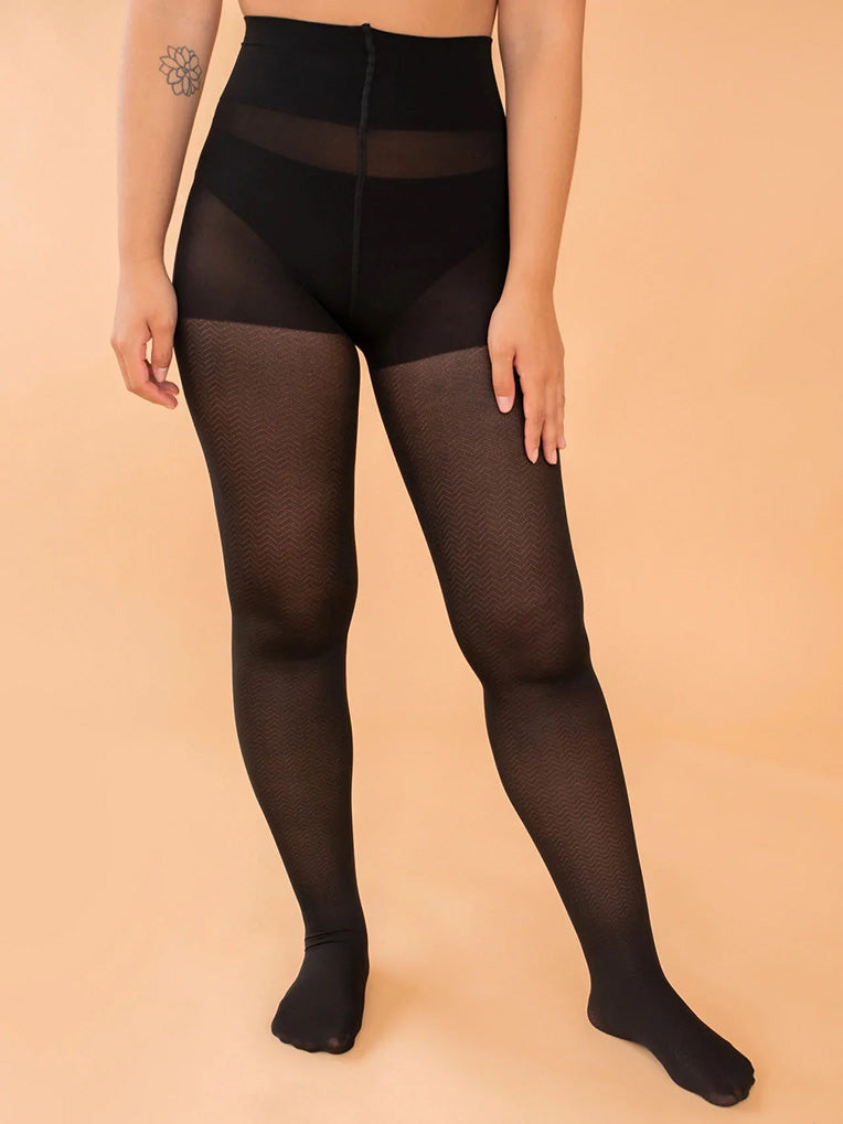 eco semi-opaque chevron tights