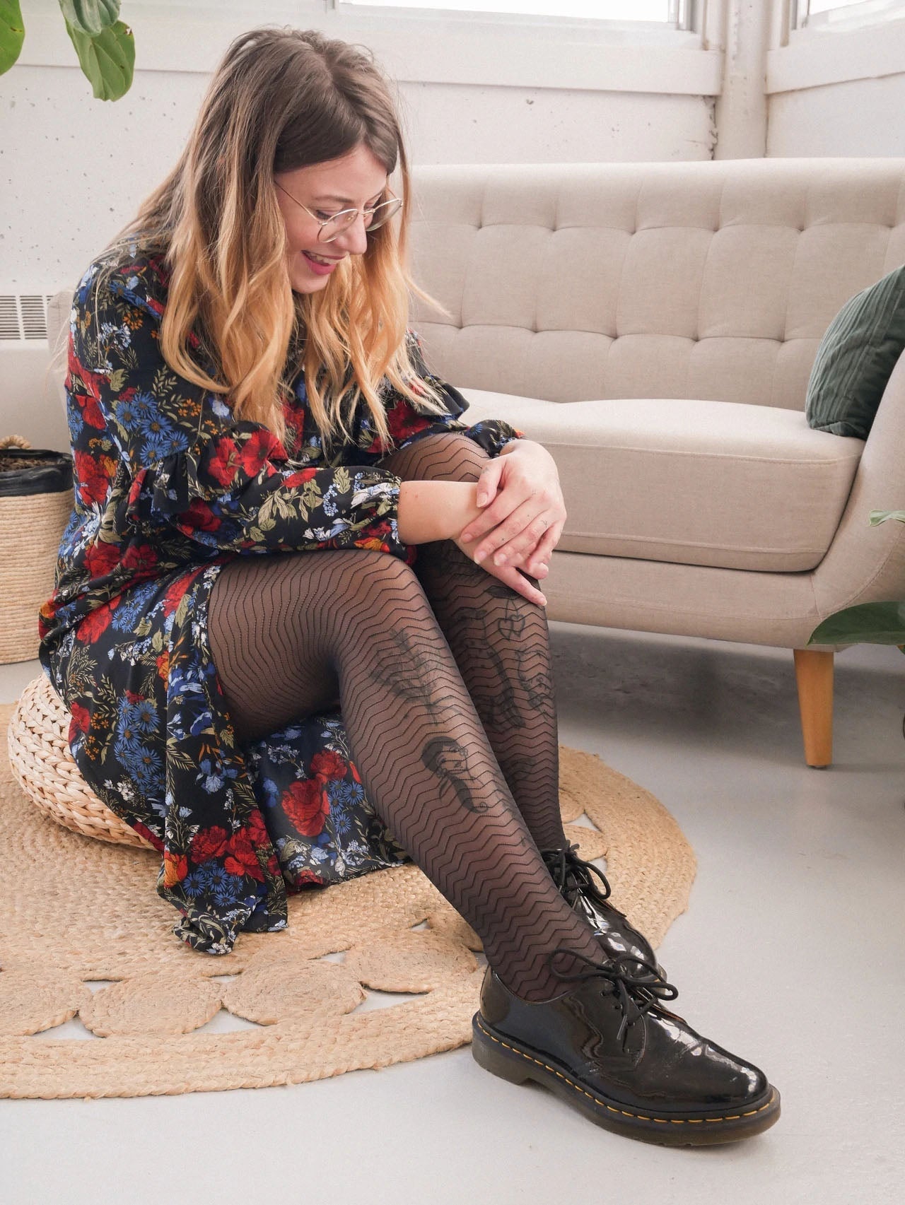 Sheer Chevron Tights