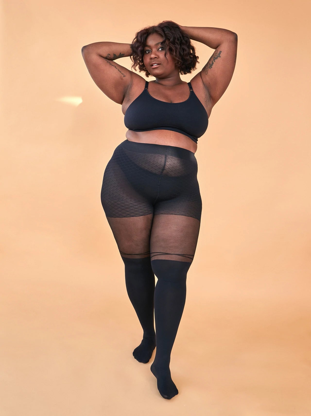 Plus size Over-the-knee Criss Cross Tights