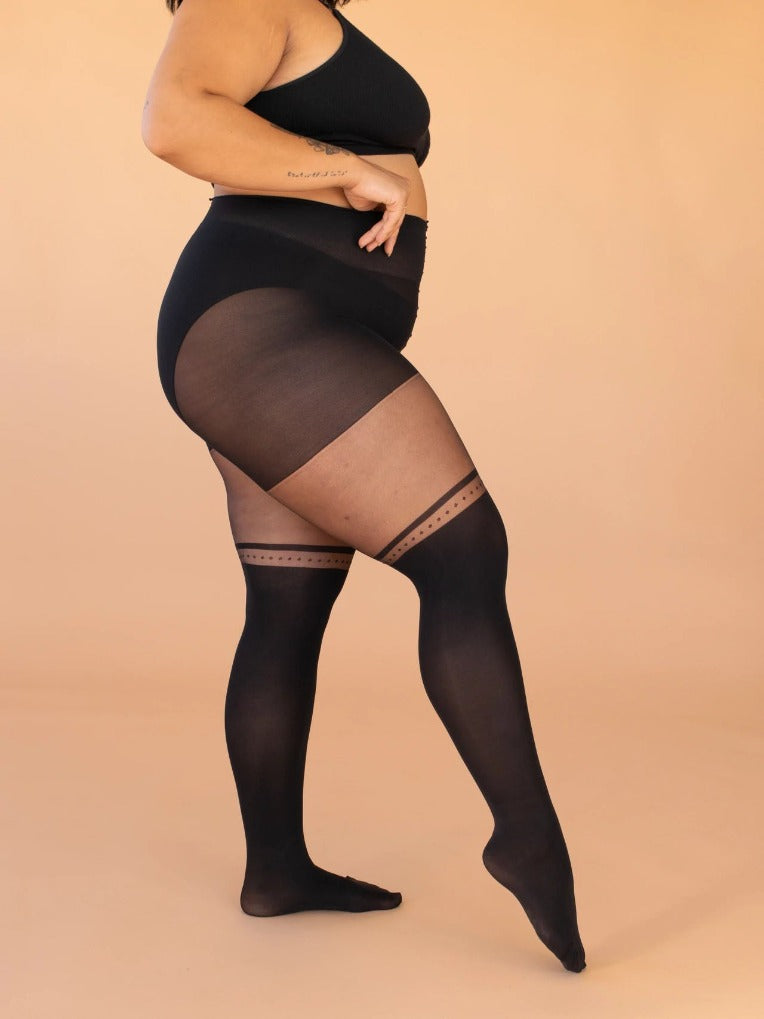 Collants pour femmes cuissardes taille plus