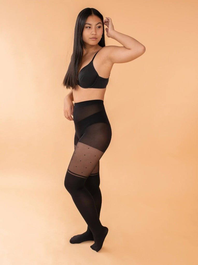 Over-the-Knee Striped Polka Dot Tights
