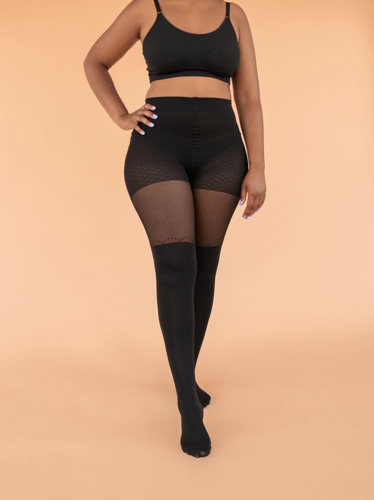 Over-the-Knee Dotted Wave Tights