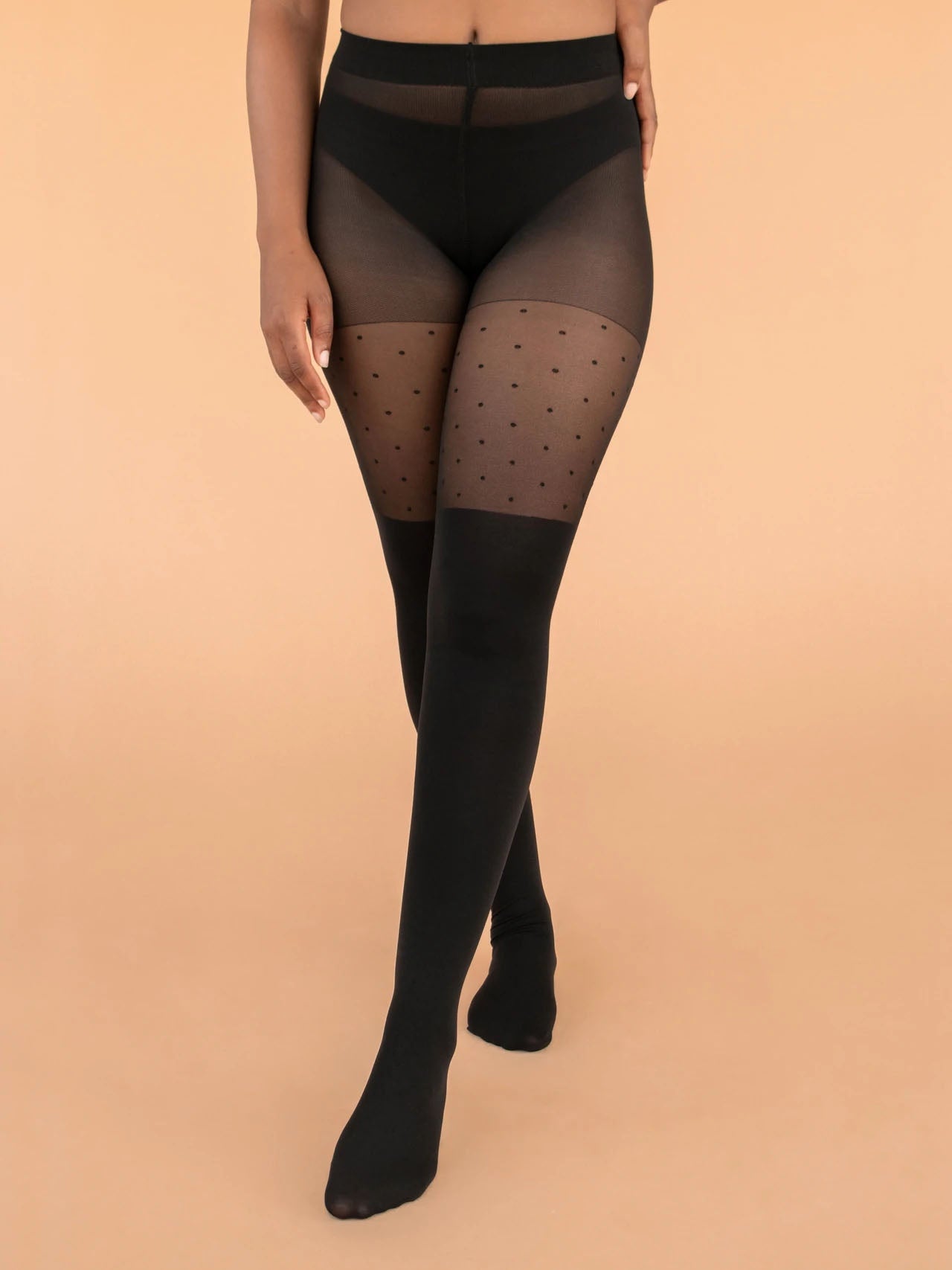 Black hosiery over-the-knee