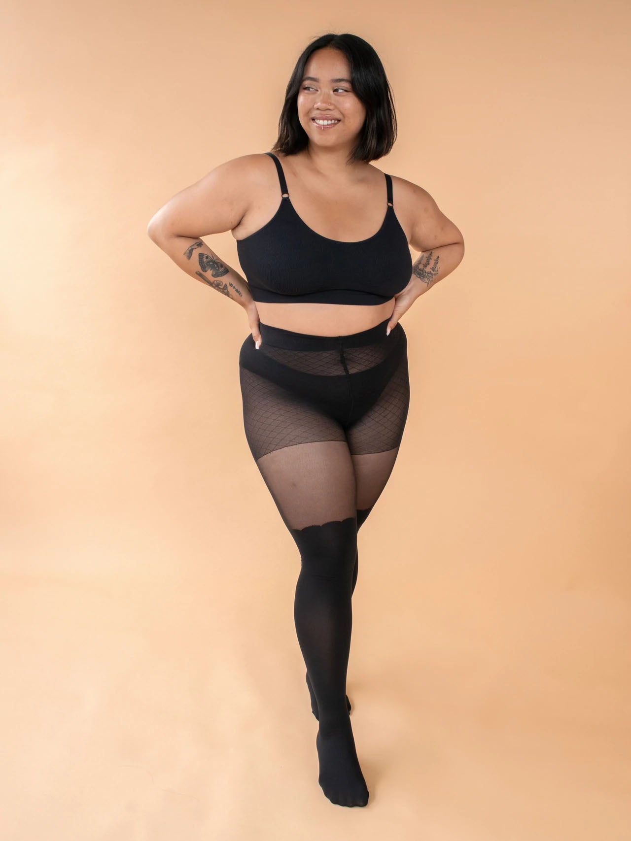 Scalloped Over-the-Knee Tights
