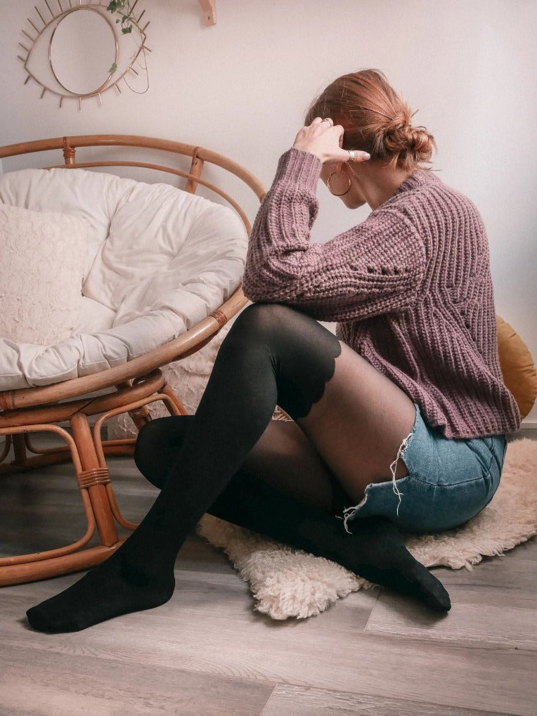 Collants cuissardes vague femme
