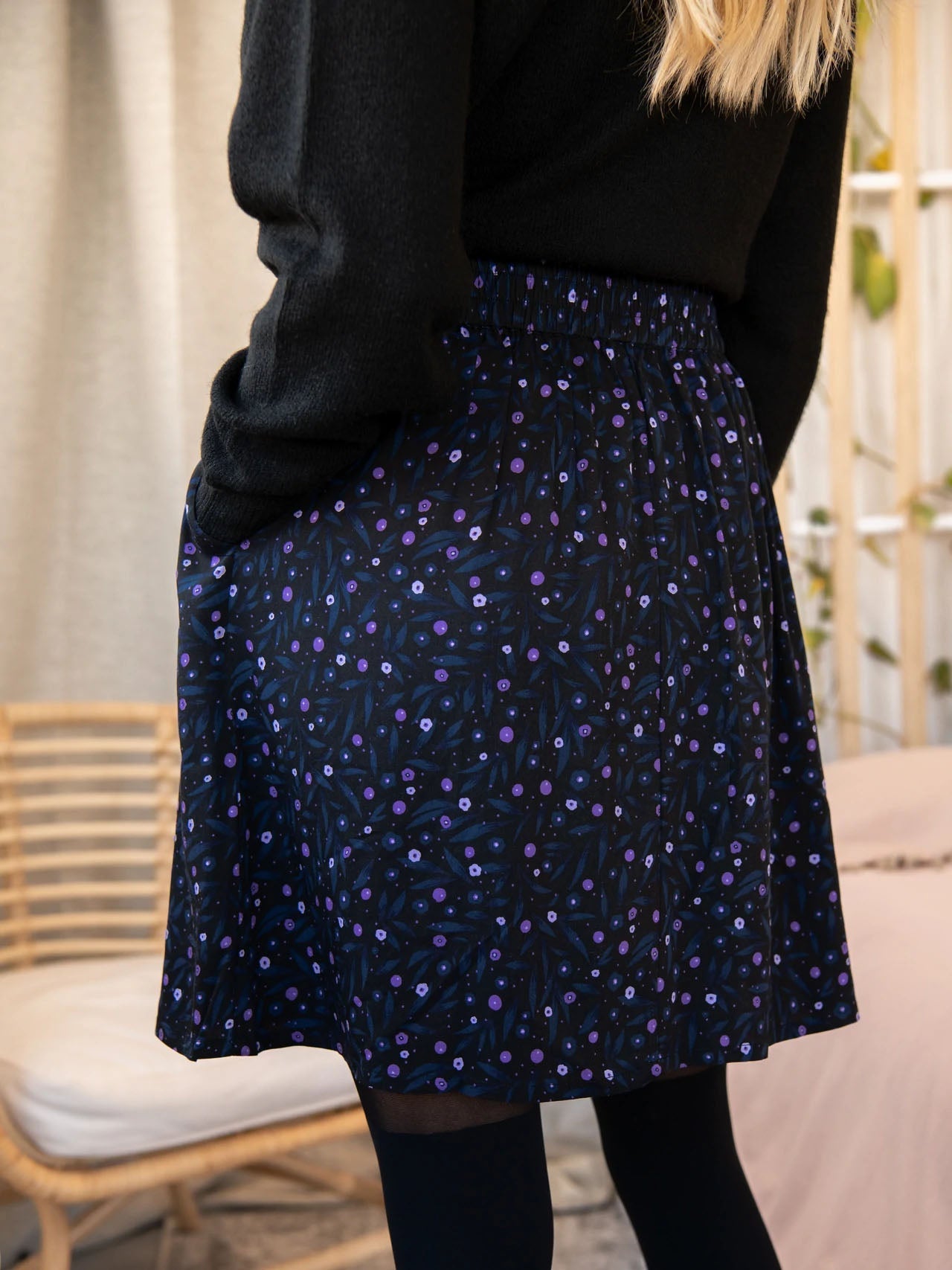 Buttoned Front Mini Skirt