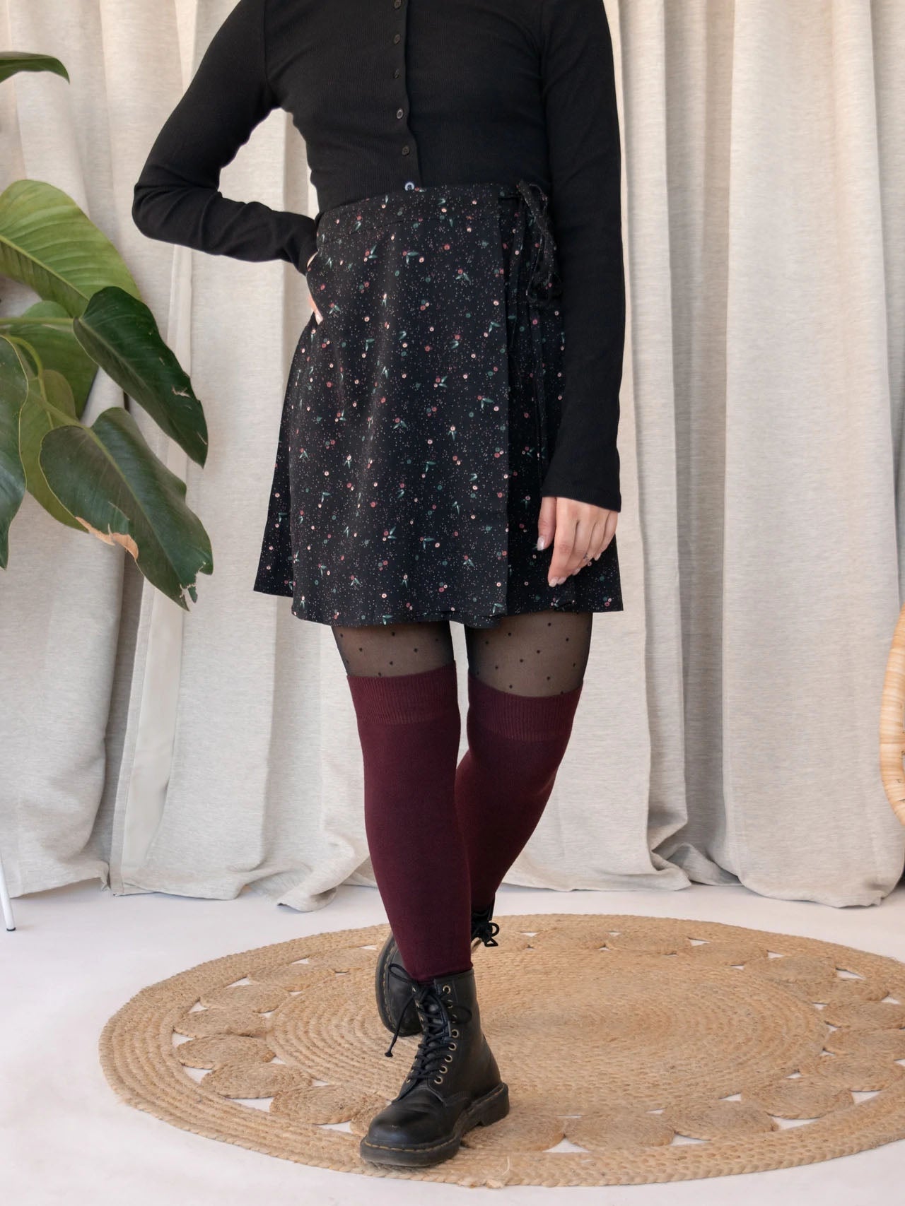 Chaussettes cuissardes Bordeaux