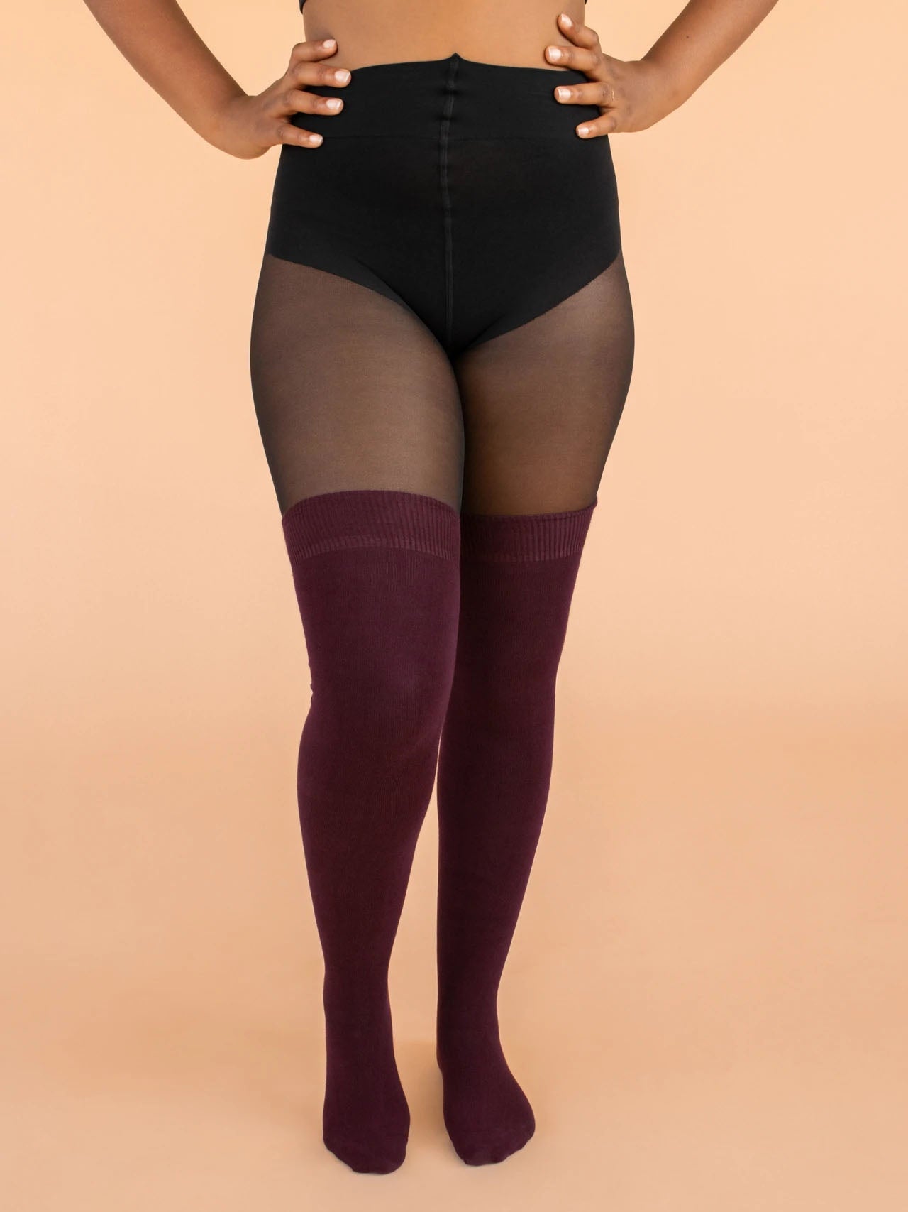 Chaussettes cuissardes Bordeaux