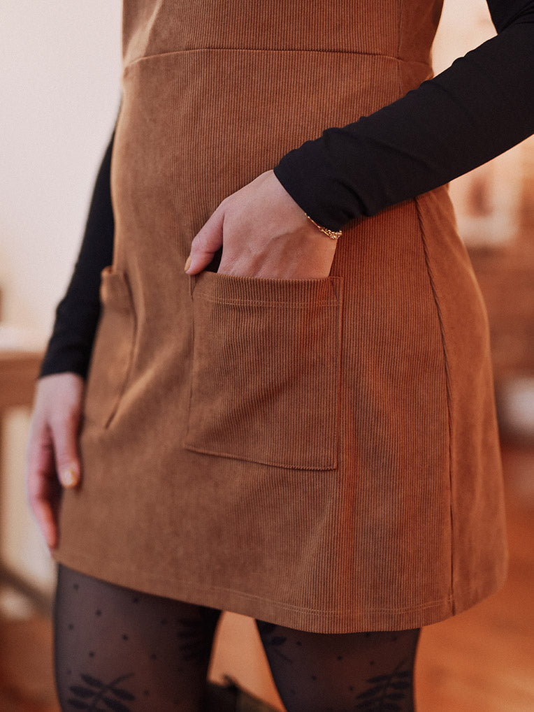 Robe salopette en velour