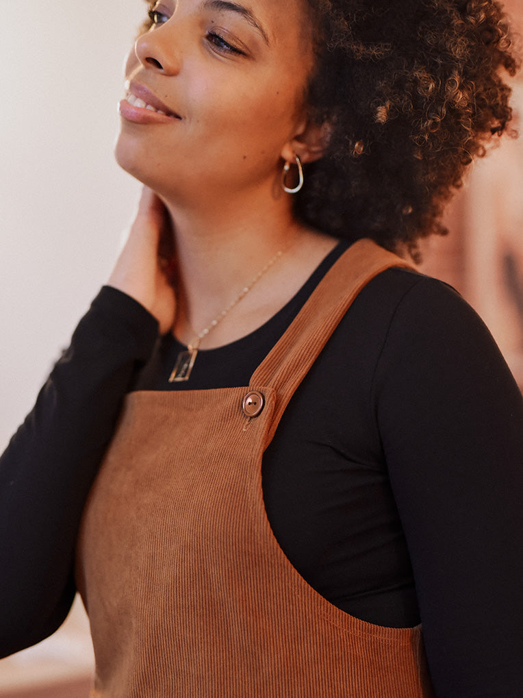 corduroy overall dress