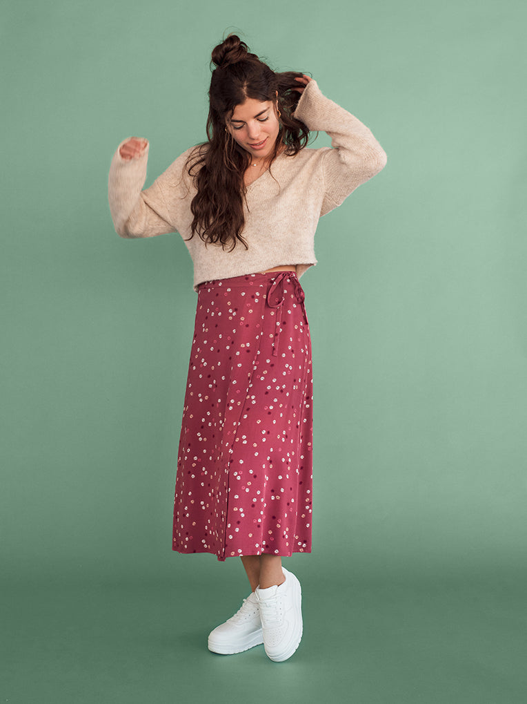 Jupe longue rose pour femmes